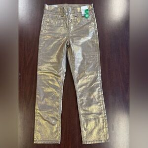 GAP Gold Metallic Shimmer Skinny Jeans